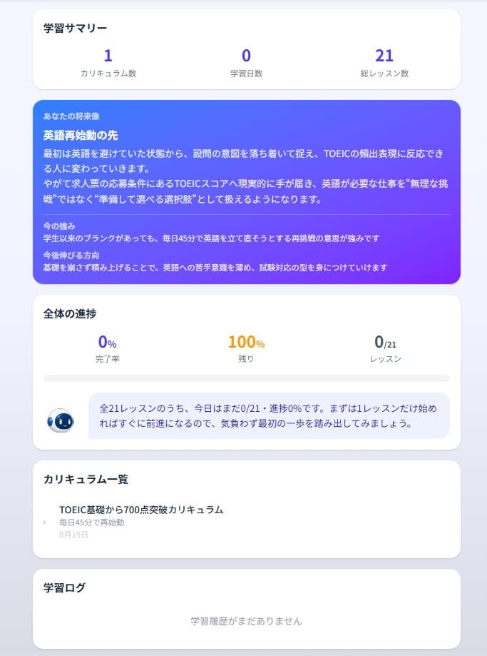 image 4 「学びたい。でも、何から？」をAIで変える。【対話型AI】学習ルート設計プラットフォーム「GeneRoute」、やさビ会員向けα版を【無償】提供開始